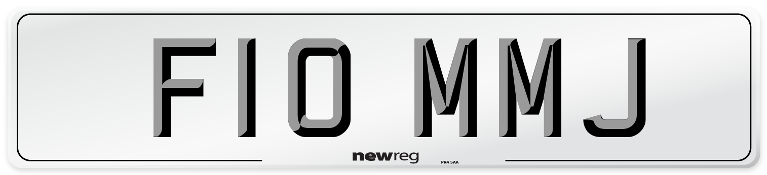 F10 MMJ Number Plate from New Reg